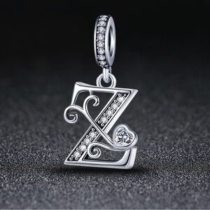 Silver Letter Charm Fit for Pandora Charms Bracelet Alphabet Initial Dangle